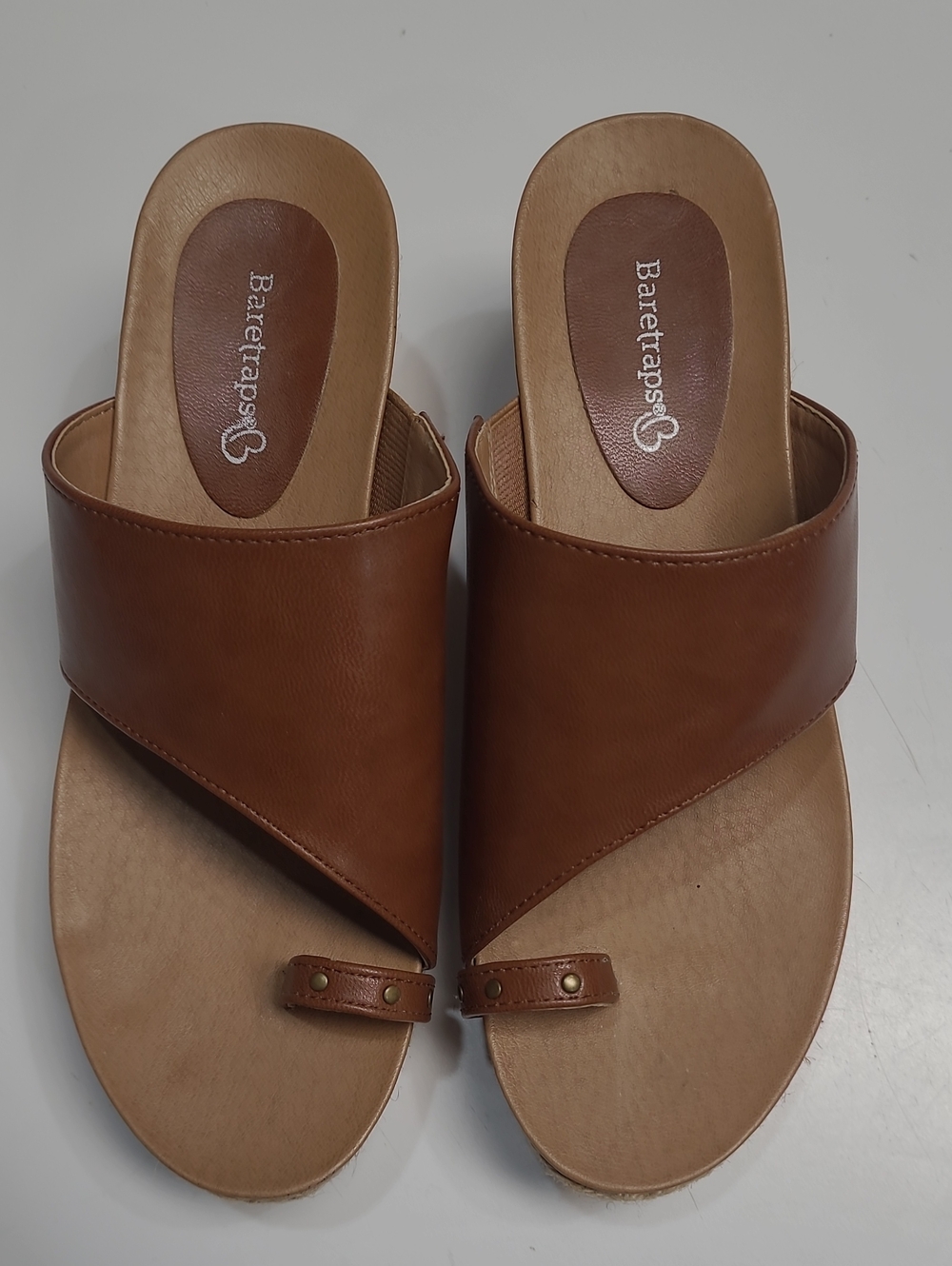 BareTraps Lynn Brown Toe Ring Wedge Platform Sandals - Size 6